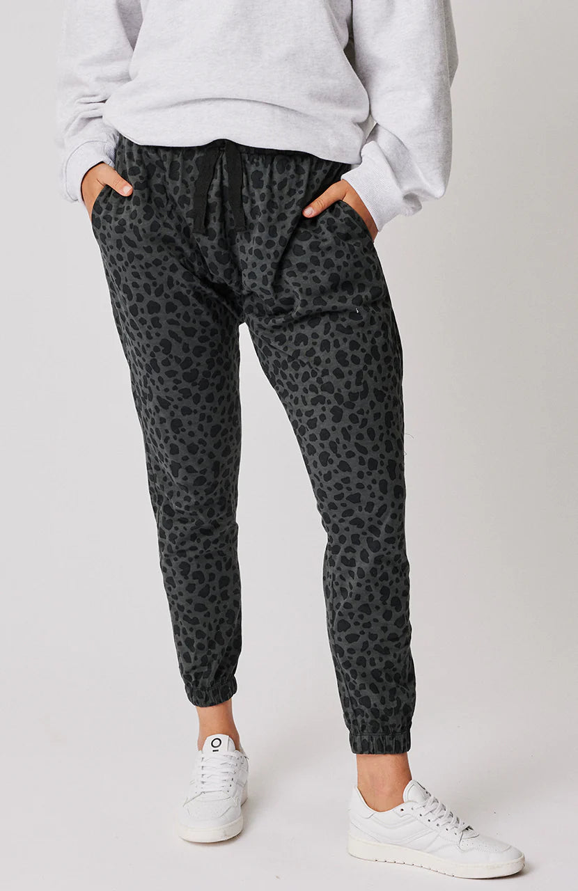 COMEBACK PANT - CHARCOAL LEOPARD