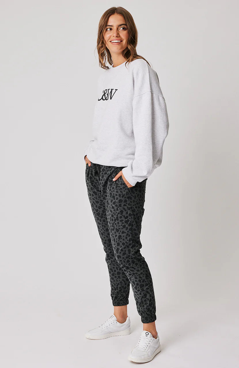 COMEBACK PANT - CHARCOAL LEOPARD