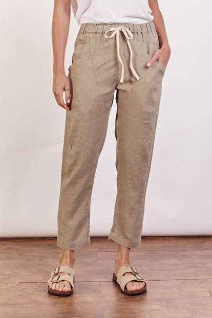 Luxe Linen Pant - Light Khaki