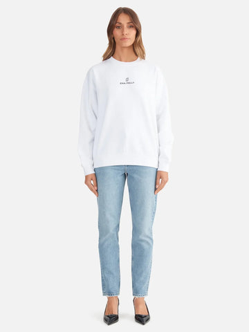 Lexi Monogram Sweater White