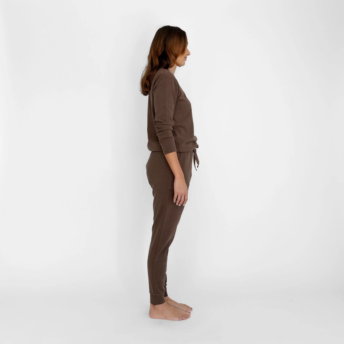 Zoe Bamboo Jersey Top - Cocoa