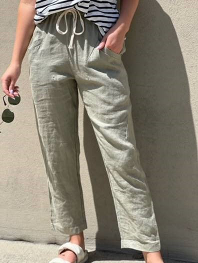 Luxe Linen Pant - Light Khaki