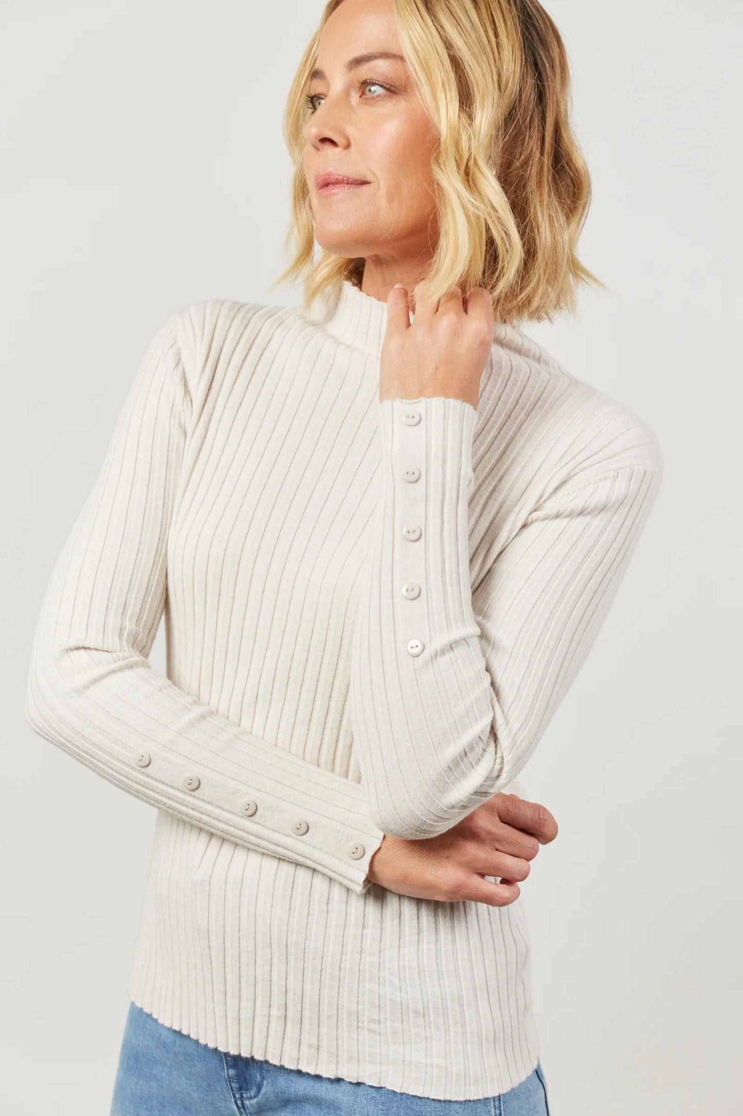 Skyline Knit Top - Creme