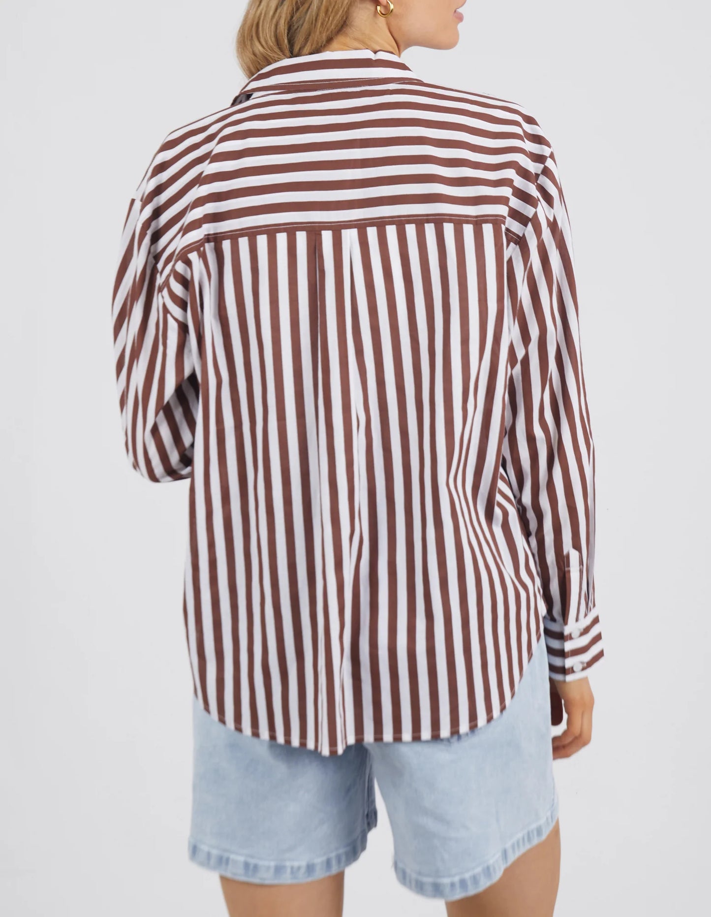 Sunday Shirt Choc/White Stripe