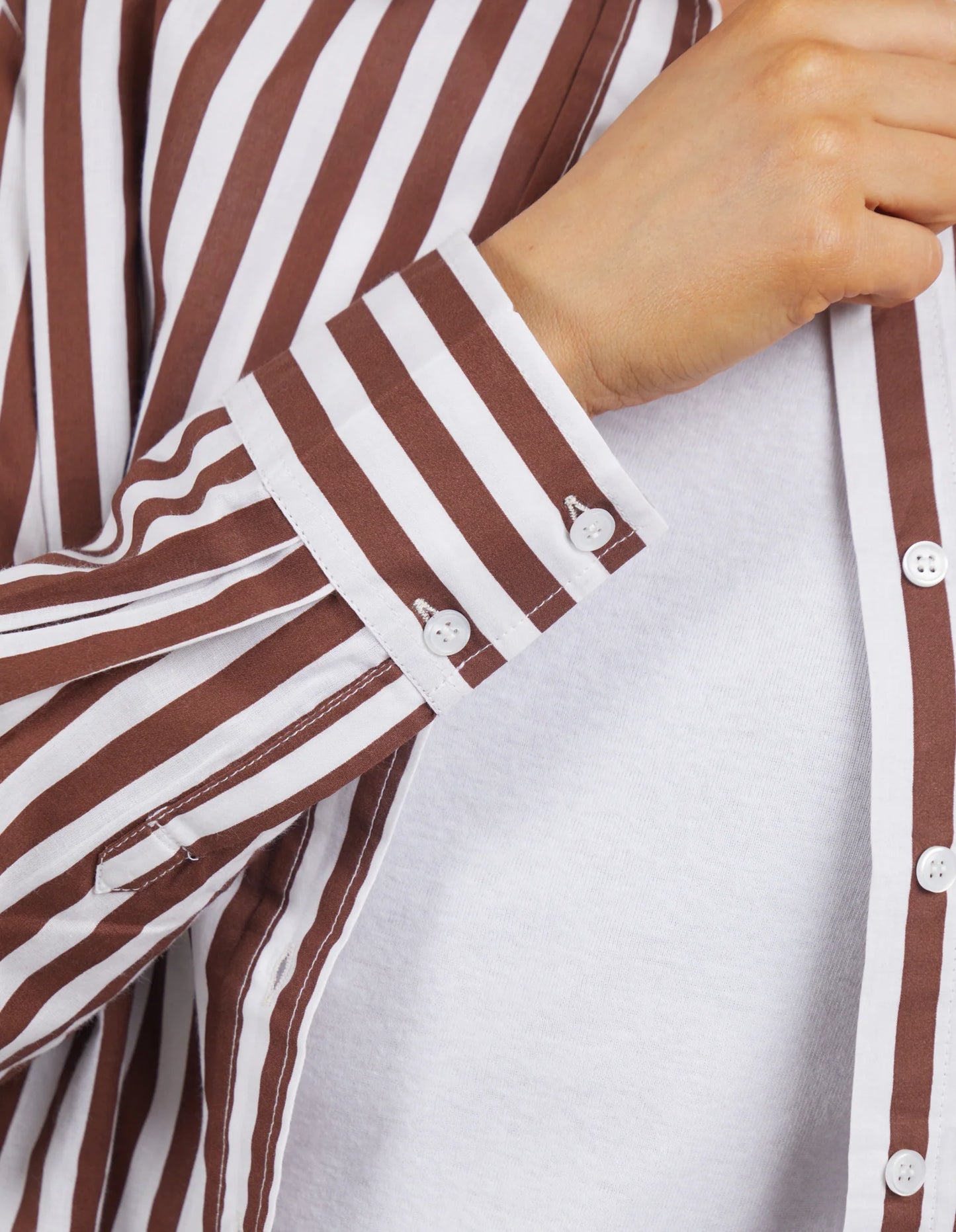 Sunday Shirt Choc/White Stripe