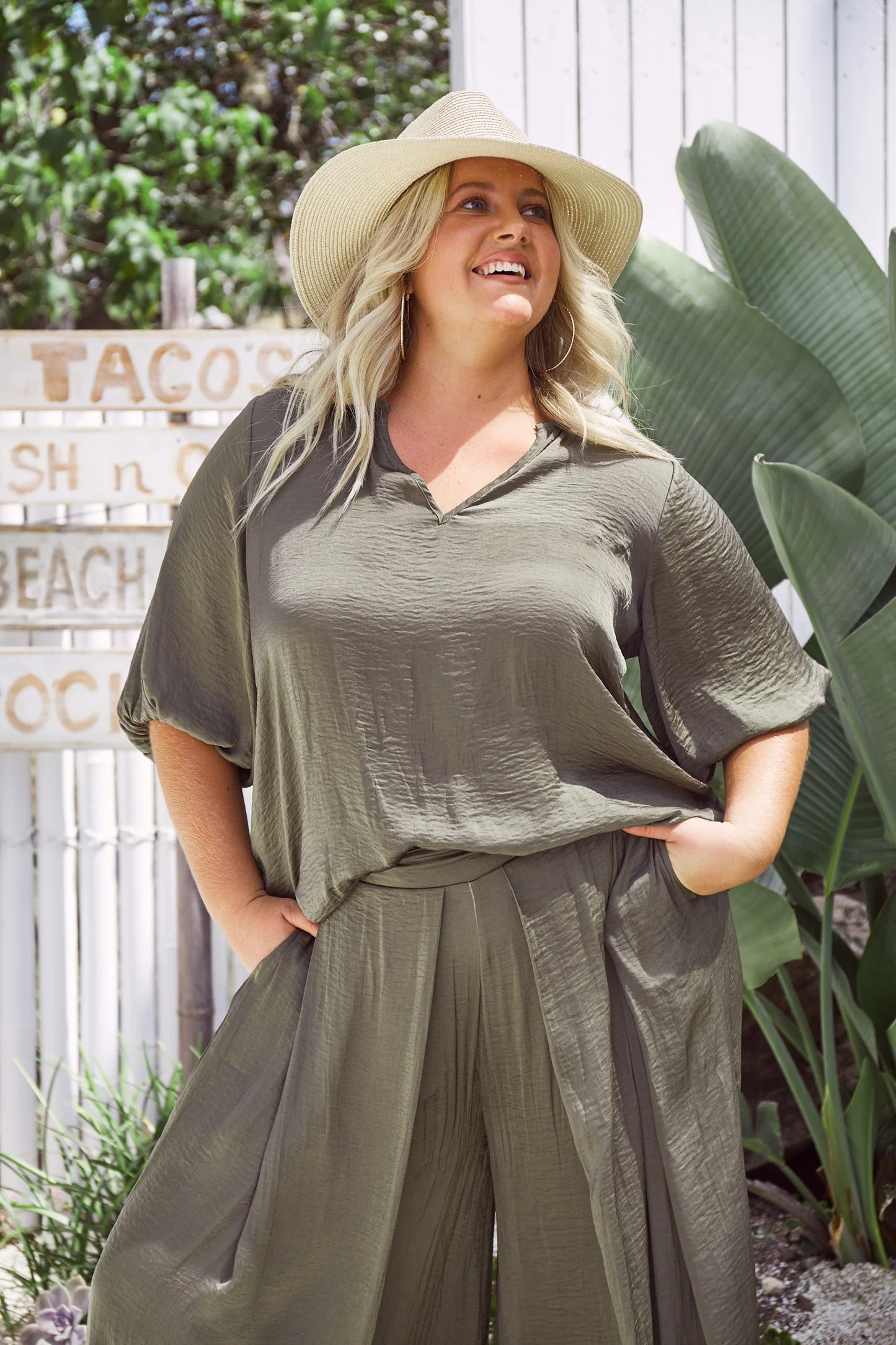 Barbados Relax Top - Khaki