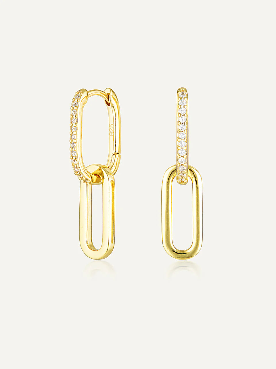 Celine Earrings Gold Pave