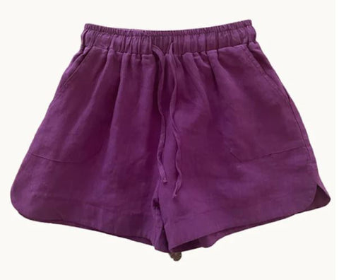 Bronte Linen Shorts Mulberry