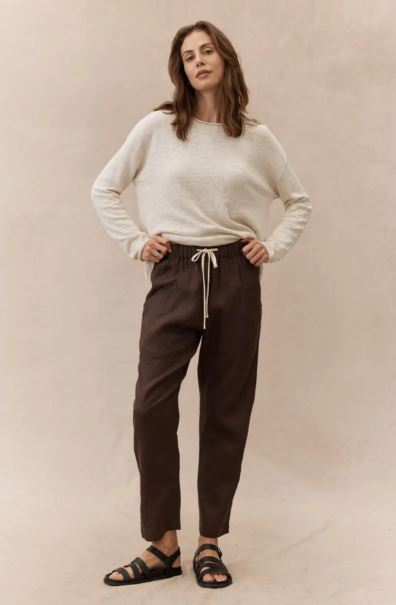 Luxe Linen Pant Dark Chocolate