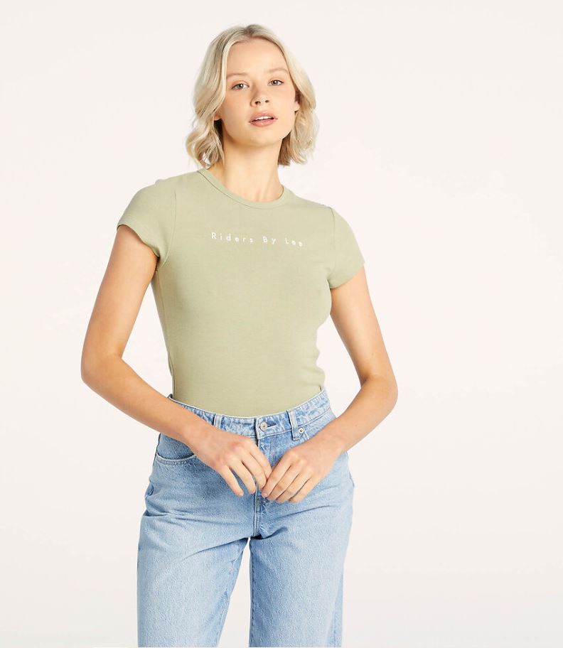 Slim Rib Tee Faded Thyme