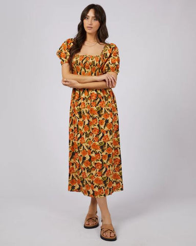 Margot Floral Shirred Dress