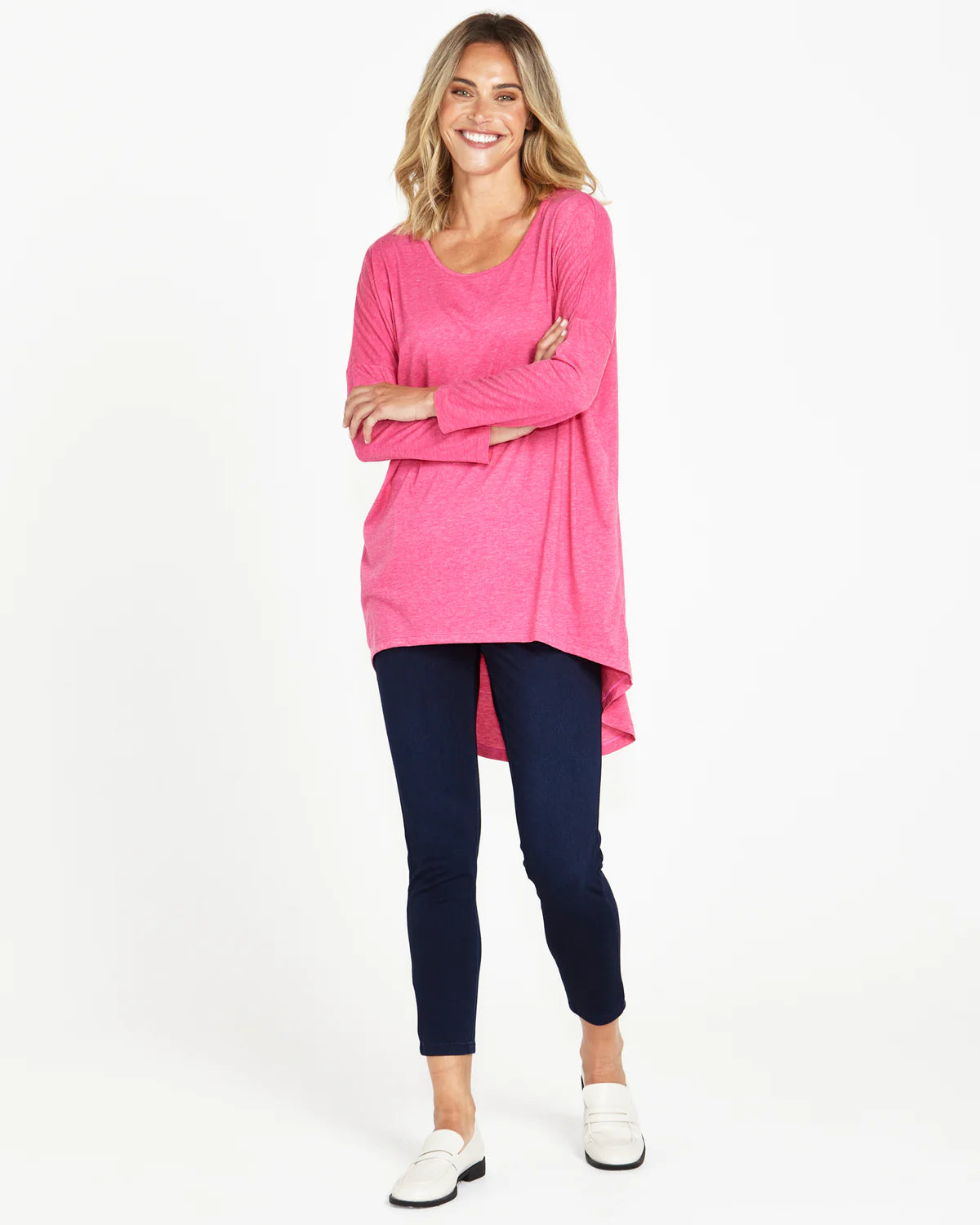 Celeste Tunic Tee - Pink Marle