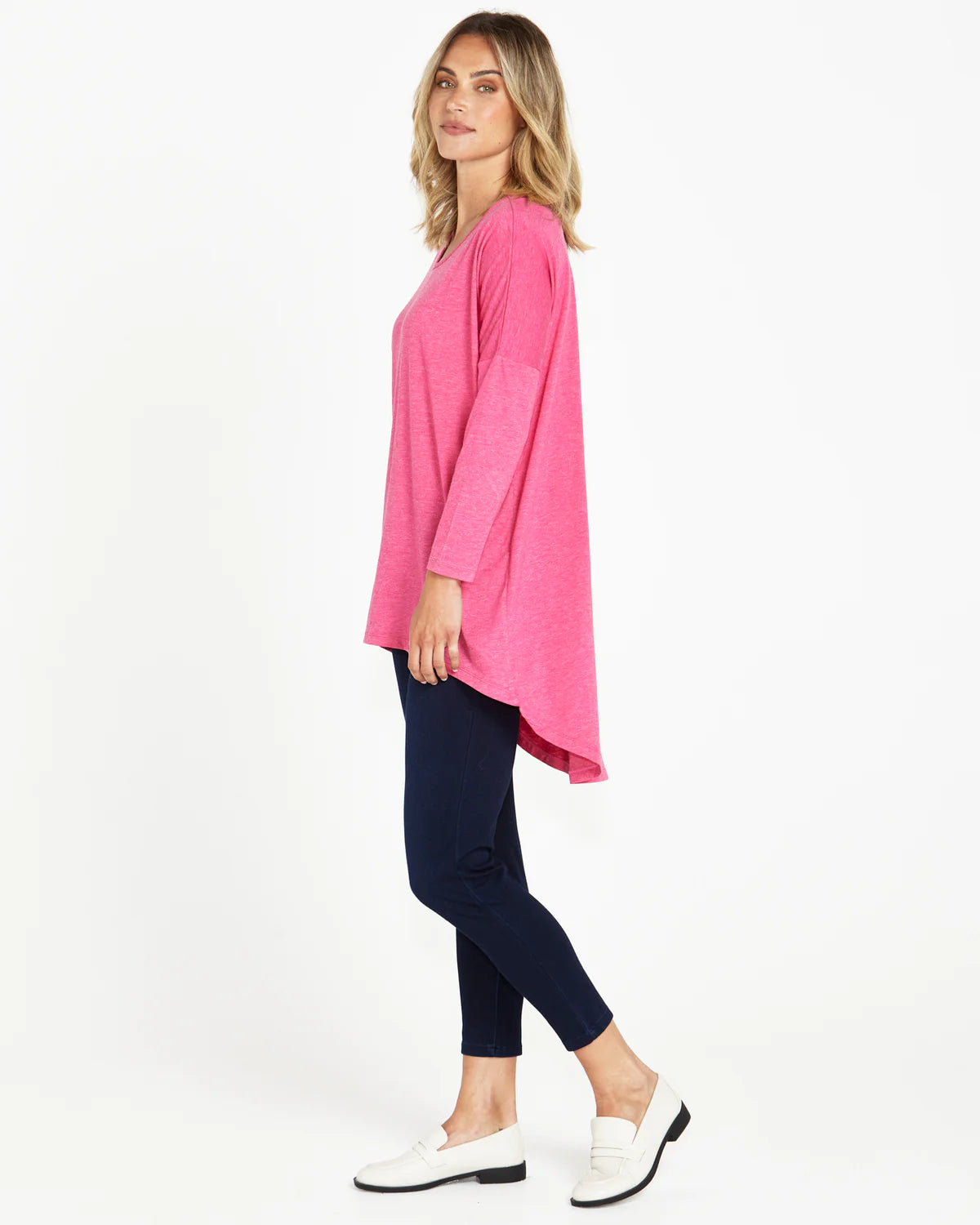 Celeste Tunic Tee - Pink Marle