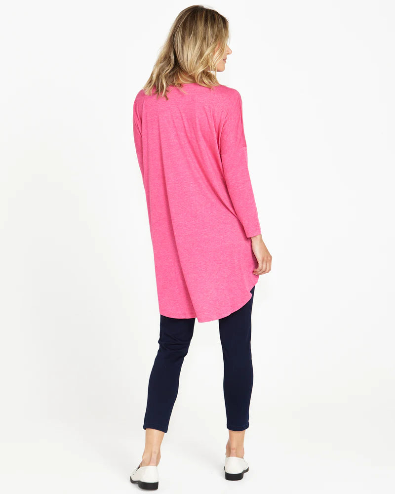 Celeste Tunic Tee - Pink Marle