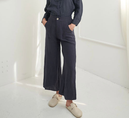 Jude Linen Pants - Navy