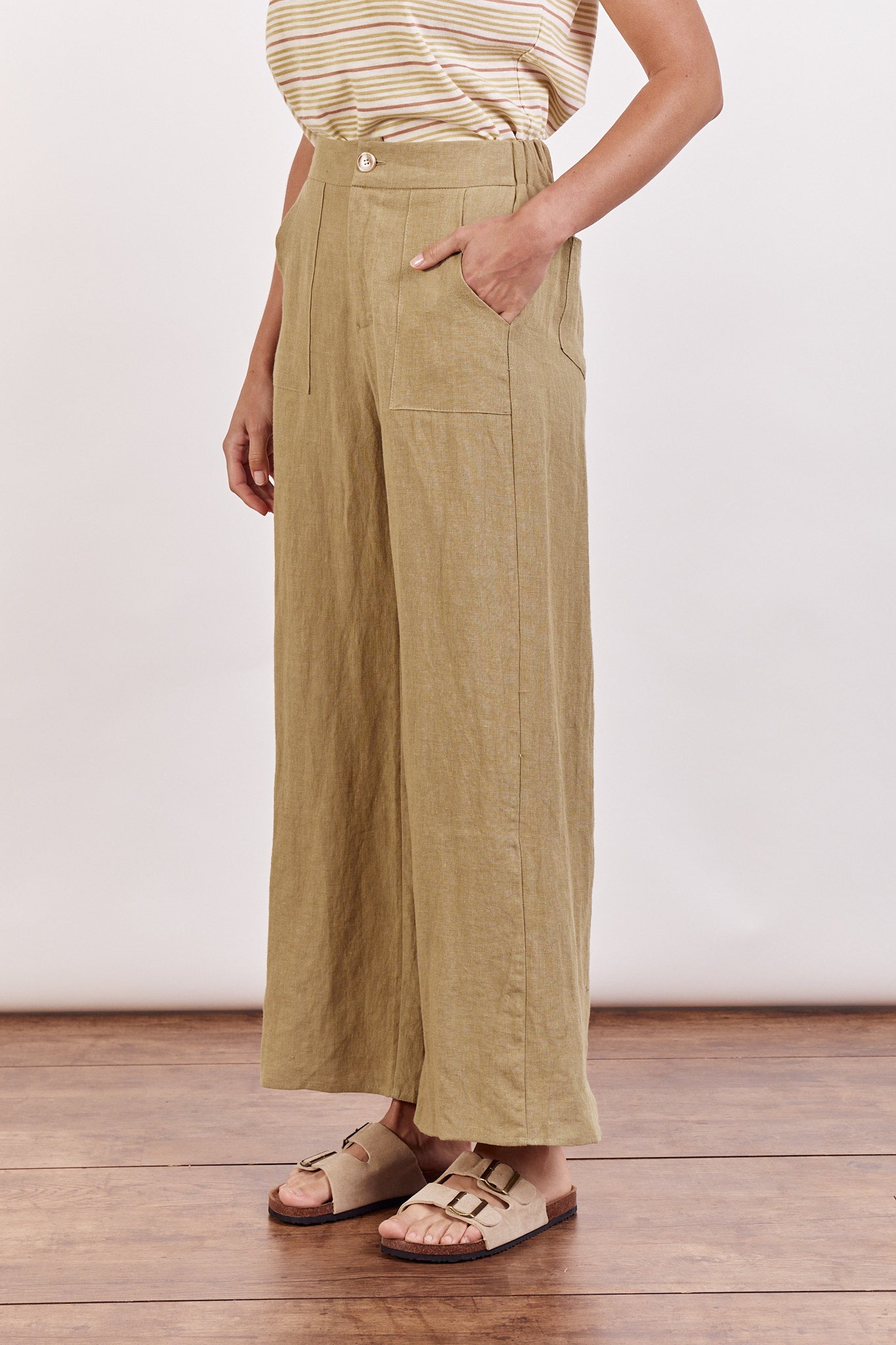 Jude Linen Pant - Pistachio