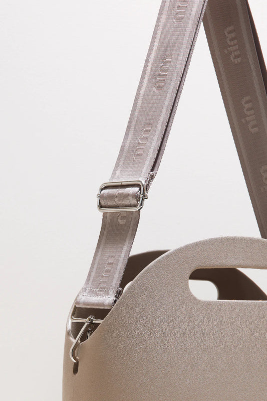 Shoulder Strap - Taupe Mono + Silver