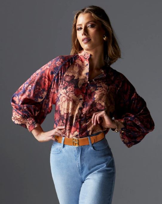 Berry Kiss Blouse Floral