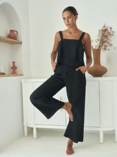 Jude Linen Pant Black