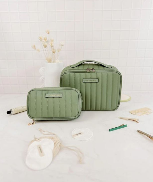 Maggie Rosie Cosmetic Bag Set Sage Green