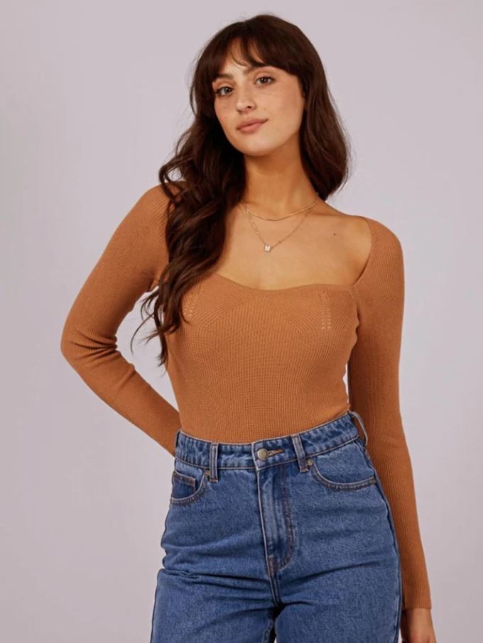 Jessa Knit Top Tan