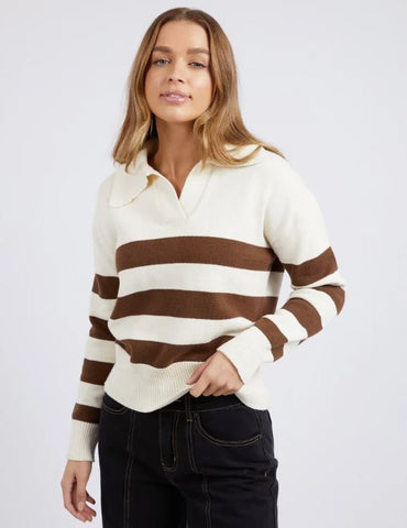 Imogen Knit Choc & White Stripe