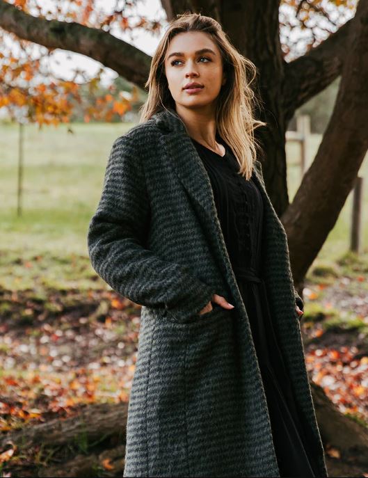 Clementine Coat Green & Black