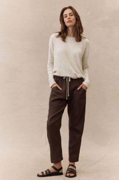 Luxe Linen Pant Dark Chocolate