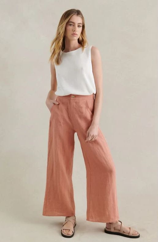 Jude Linen Pants Peach