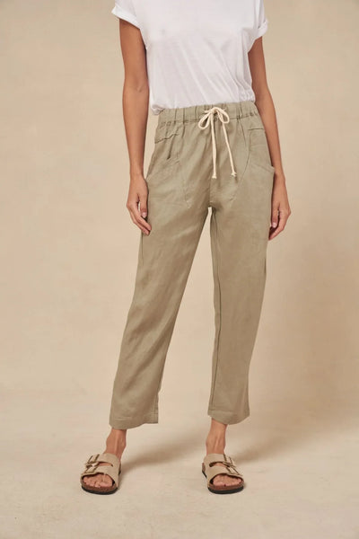Luxe Linen Pant - Light Khaki