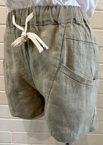 Luxe Linen Shorts - Khaki