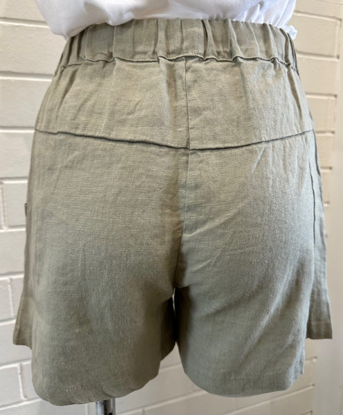 Luxe Linen Shorts - Khaki