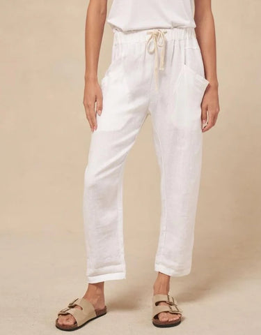 Luxe Linen Pant White