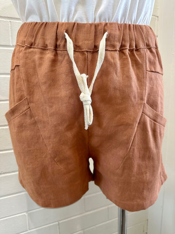 Luxe Linen Shorts - Terracotta