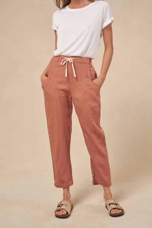 Luxe Linen Pant - Terracotta