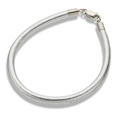 Palas Silver Leather Fine Bracelet