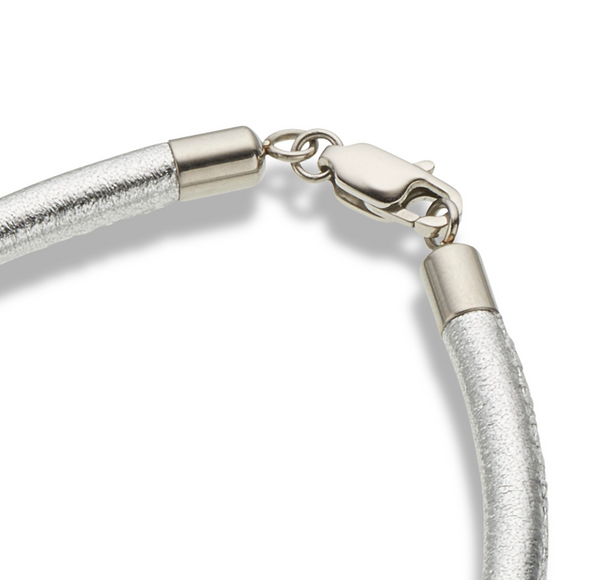 Palas Silver Leather Fine Bracelet