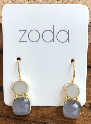 Zoda Double Stone Earrings